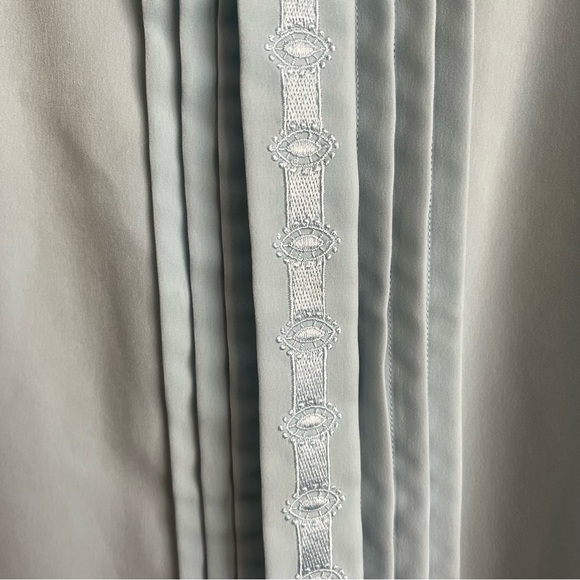 3/$40 Light Blue Vintage Traditions Button Down Blouse - Picture 5 of 8